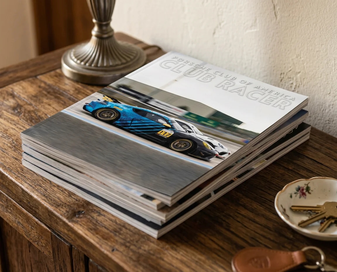 Porsche Club of America Club Racer October 2025 cover with a Porsche GT3 race car on track.