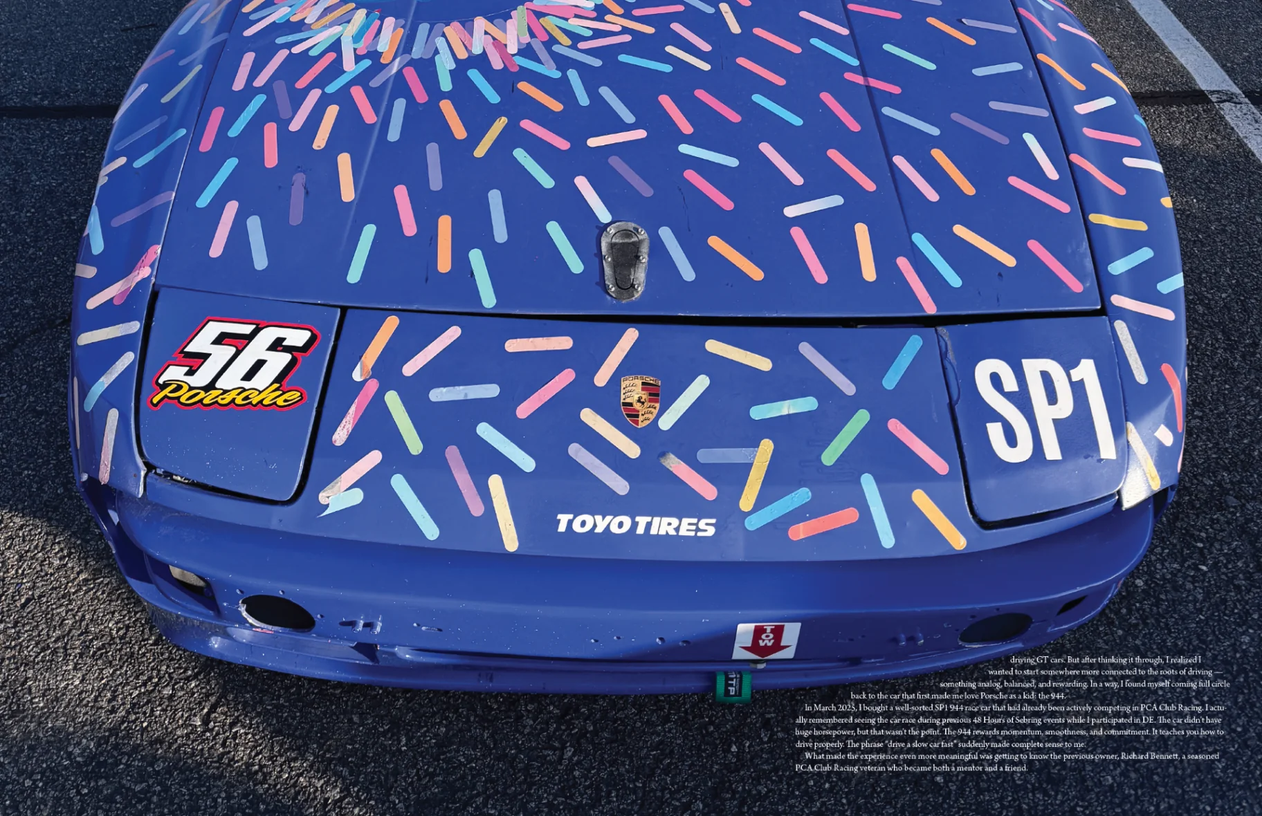 Closing feature spread from Club Racer June 2026 with full-bleed photography and pull quotes.