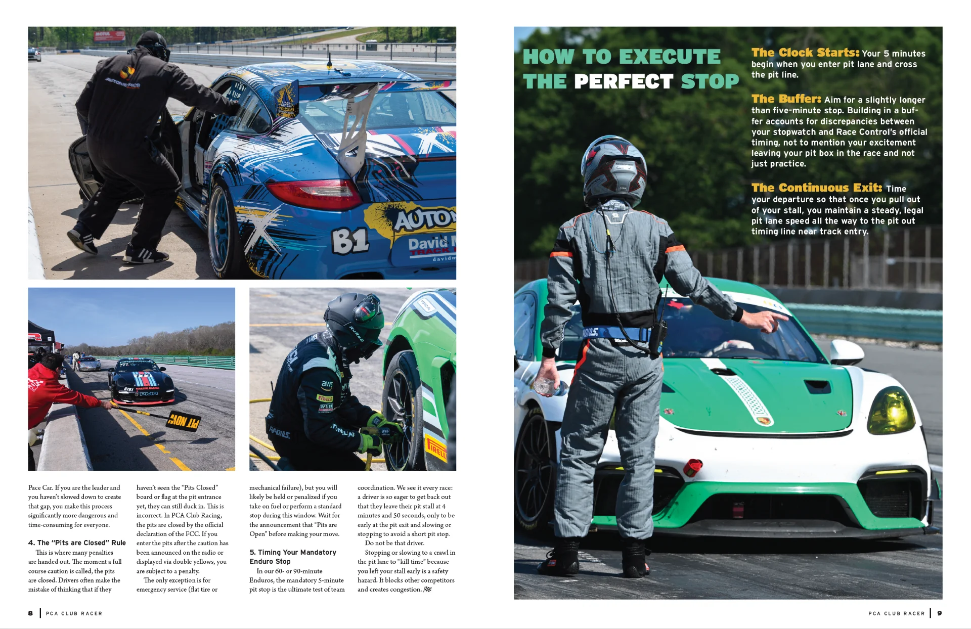 Feature article spread from Club Racer June 2026 combining race photography with display headlines.